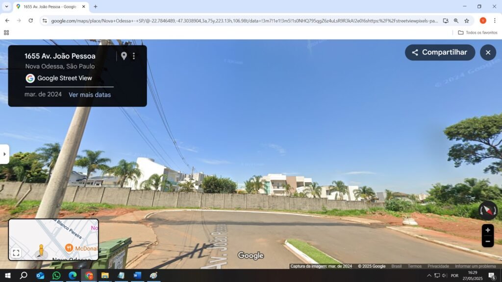 Prolongamento Avenida João Pessoa em Nova Odessa 5 muro do condomínio 2025-05_Google Maps.