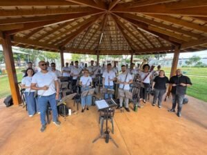 Banda Municipal durante apresentação no Parque das Crianças